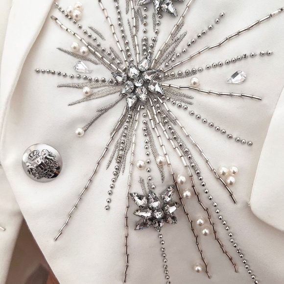 White House Black Market (White )Editor Blazer Jacket -Embellished - Picture 3 of 6